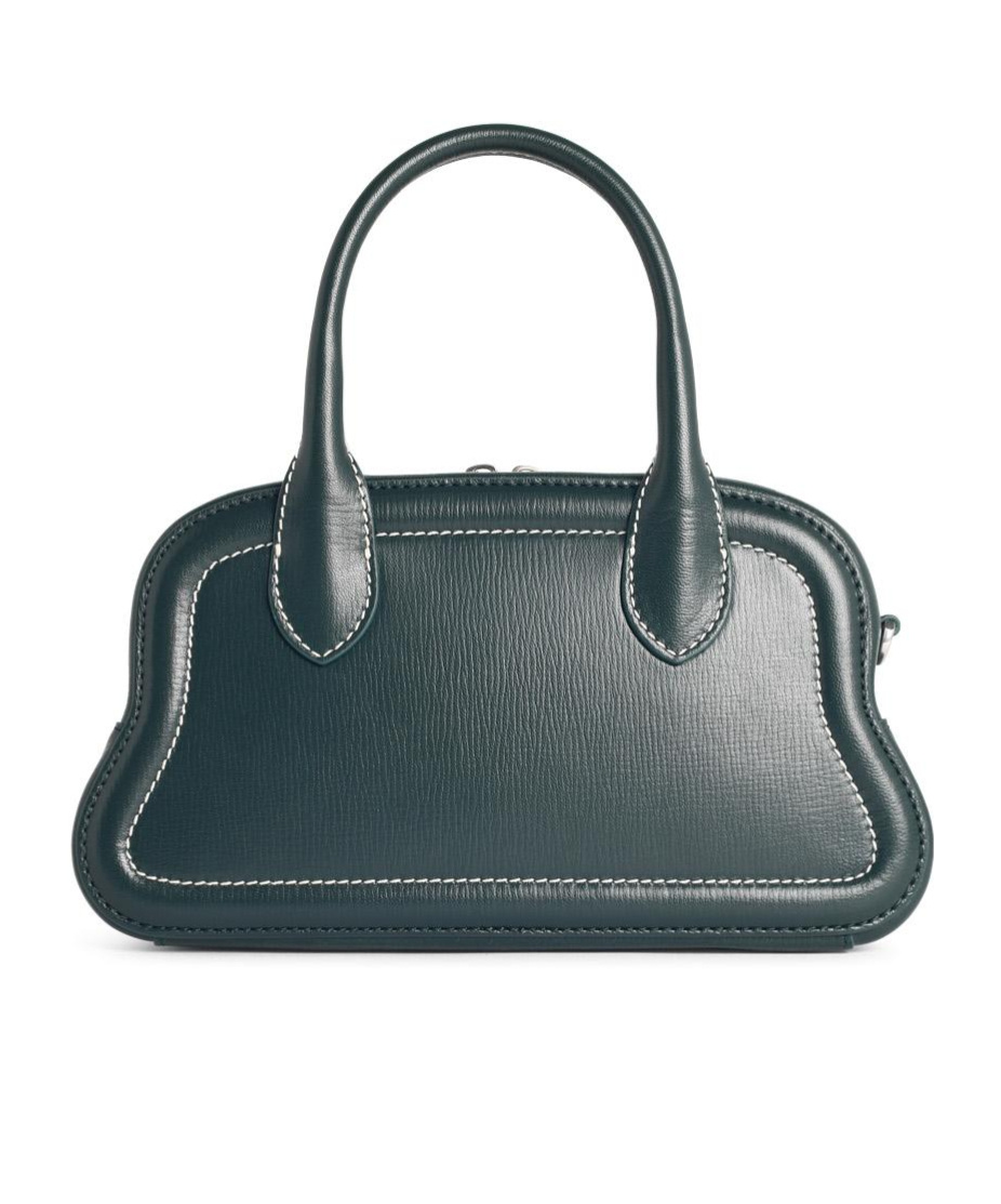Bally Garnet Leather Shoulder Bag With Top Handles In Green