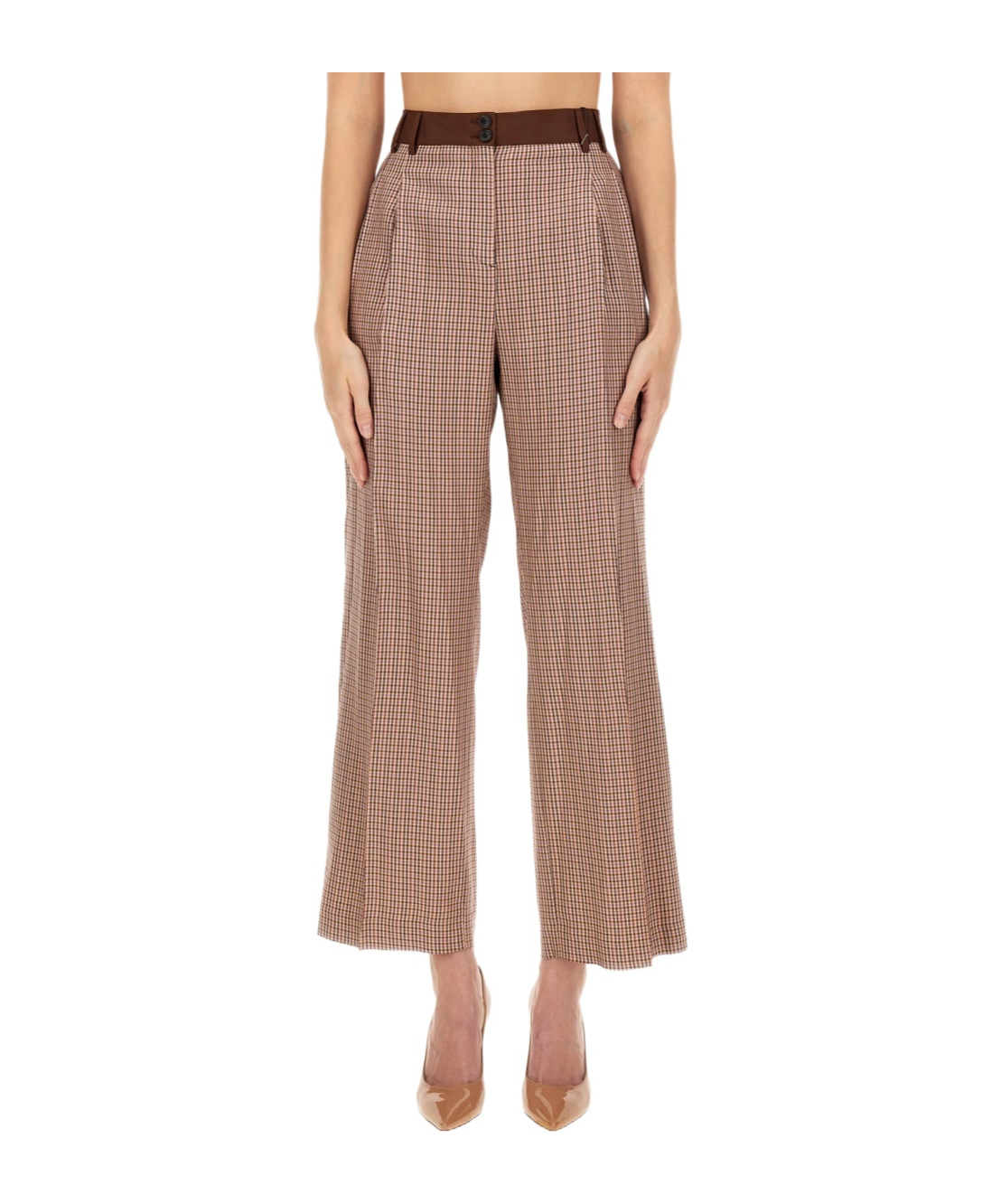 Ps By Paul Smith Belt-loop Casual Pants In Brown