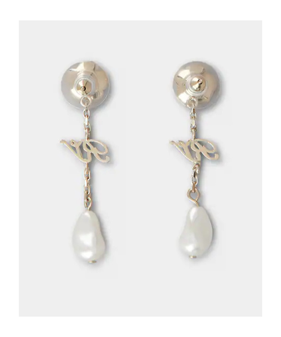 ROGER VIVIER ROSE PEARLS LONG EARRINGS