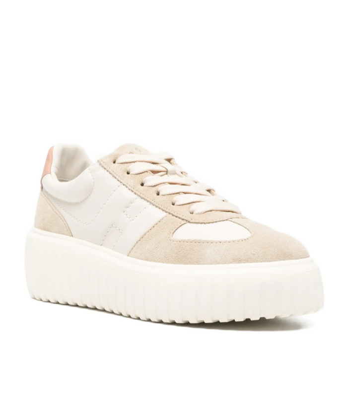 Hogan H-stripe Platform Sneakers In Neutral