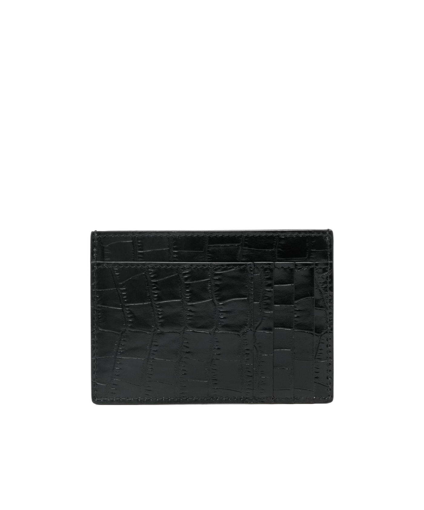 Tom Ford Logo Debossed Embossed Card Holder In Black