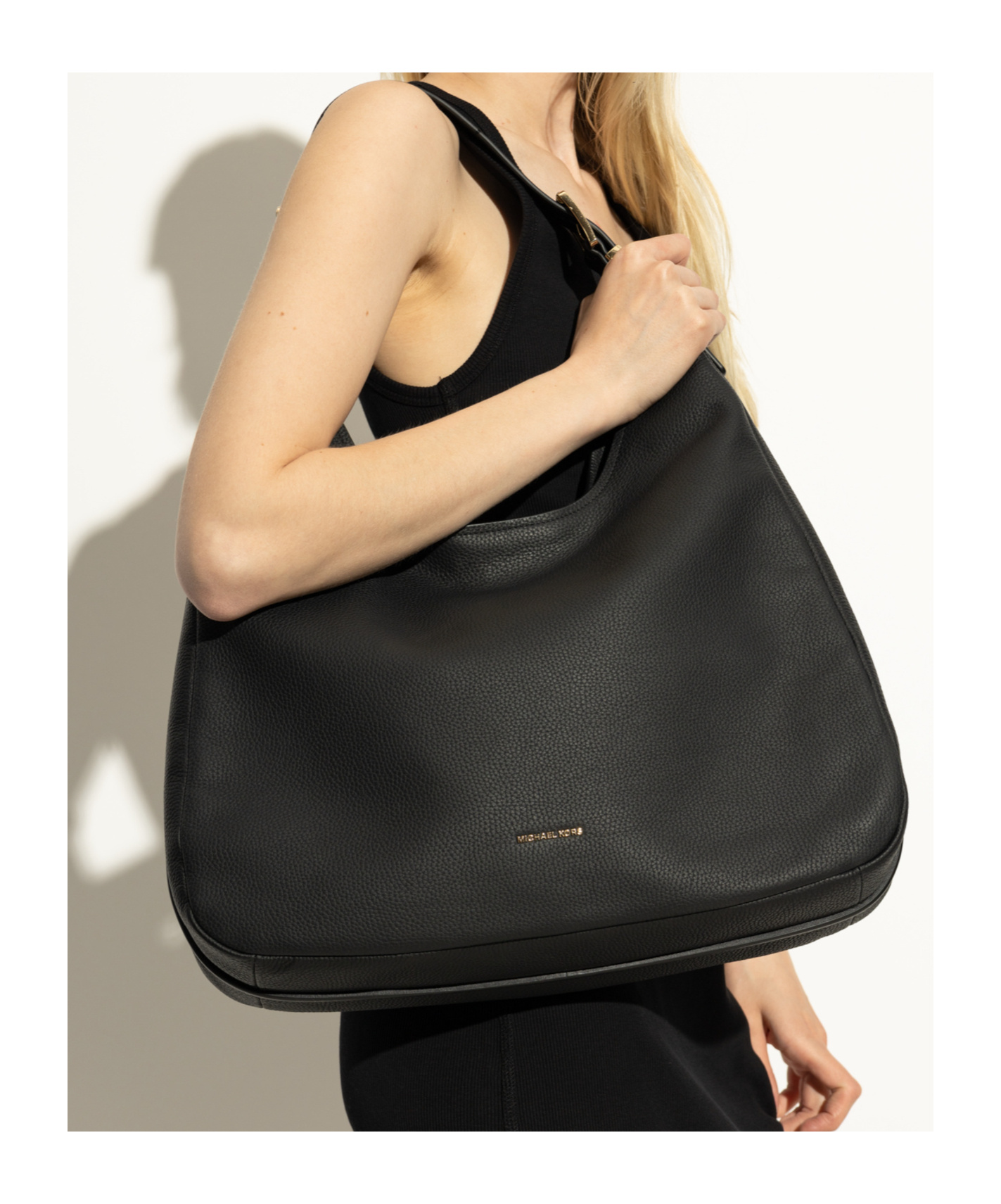 Shop Michael Michael Kors Large Nolita Shoulder Bag In Black