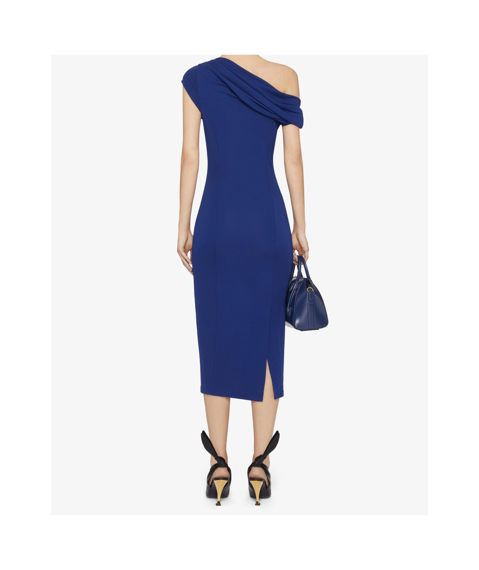 Givenchy Robe Drapée Asymétrique En Crêpe In Blue