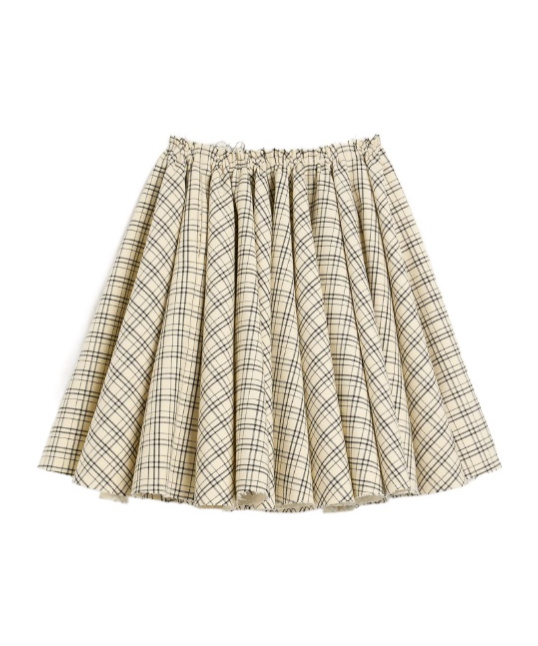 Ami Alexandre Mattiussi Checked-pattern Midi Skirt In Nude