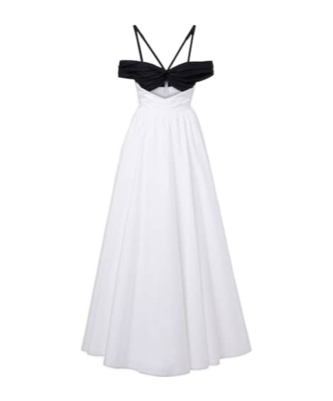 Giambattista Valli Cutout Ruched Off-shoulder Cotton Gown In White