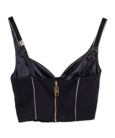 Elisabetta Franchi Contrasting Corset Top In Black