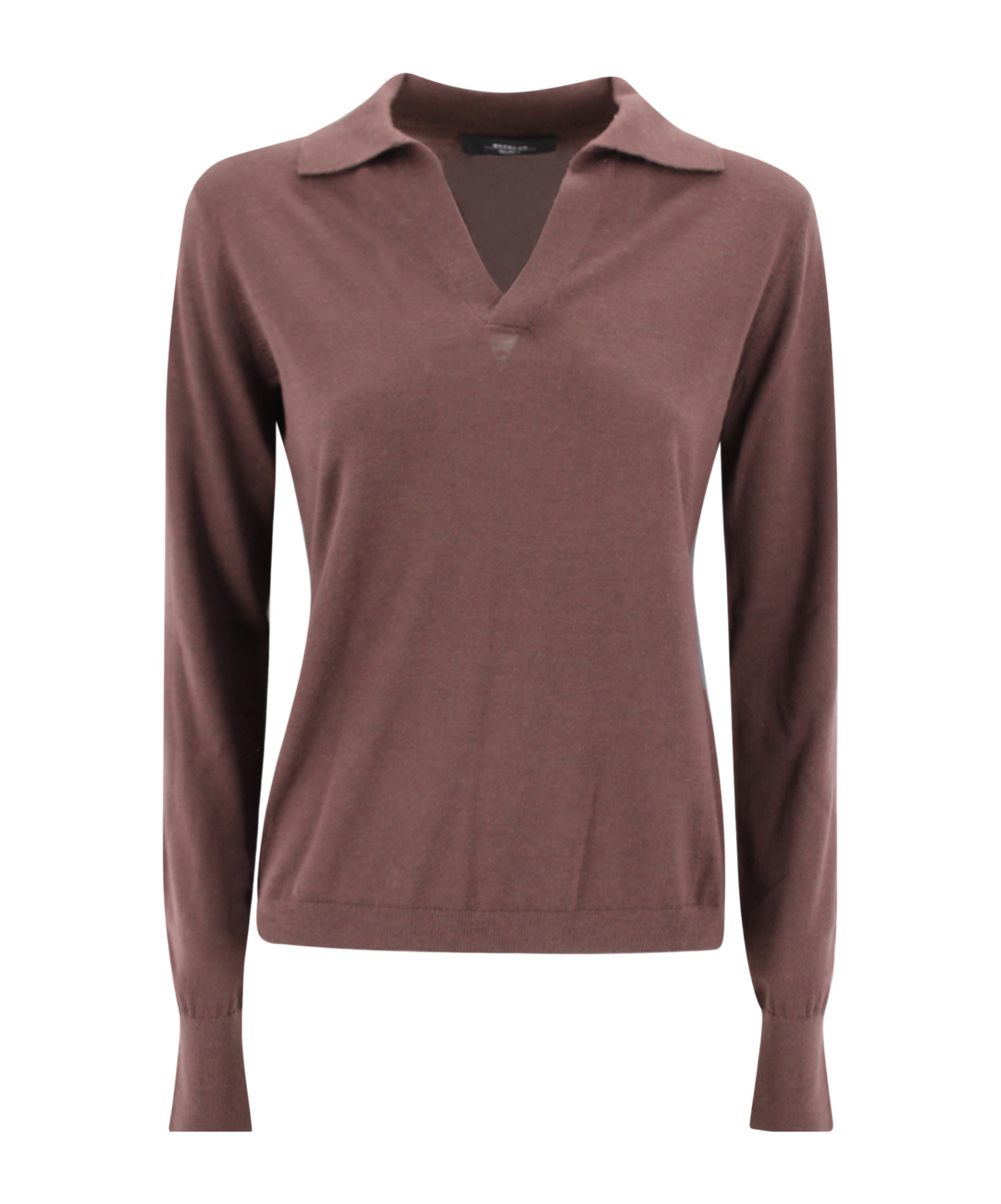 Weekend Max Mara Wool Blend Cappa Long Sleeve Polo Shirt In Purple
