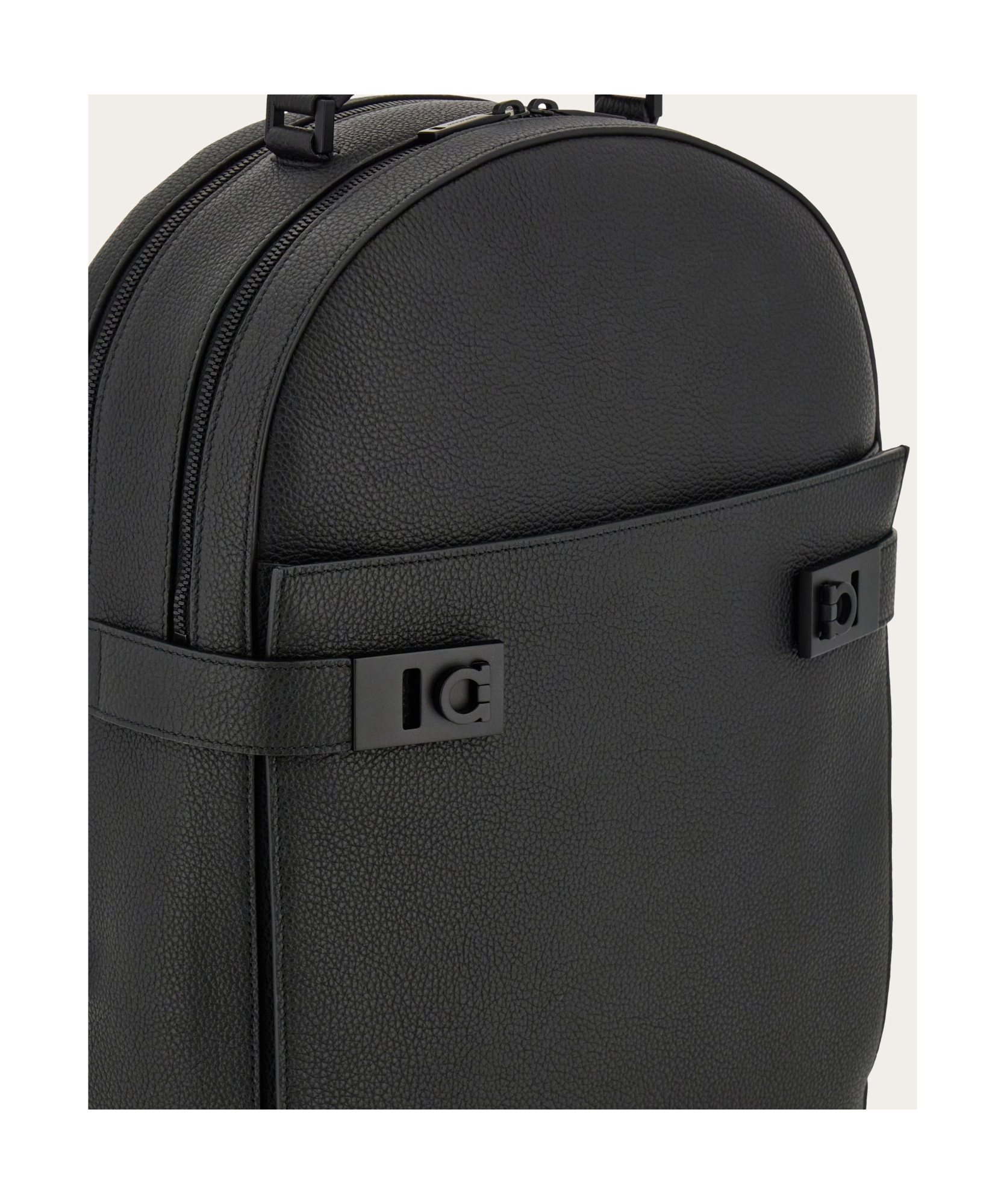 Shop Ferragamo Gancini-buckles Zip-around Backpack In Black