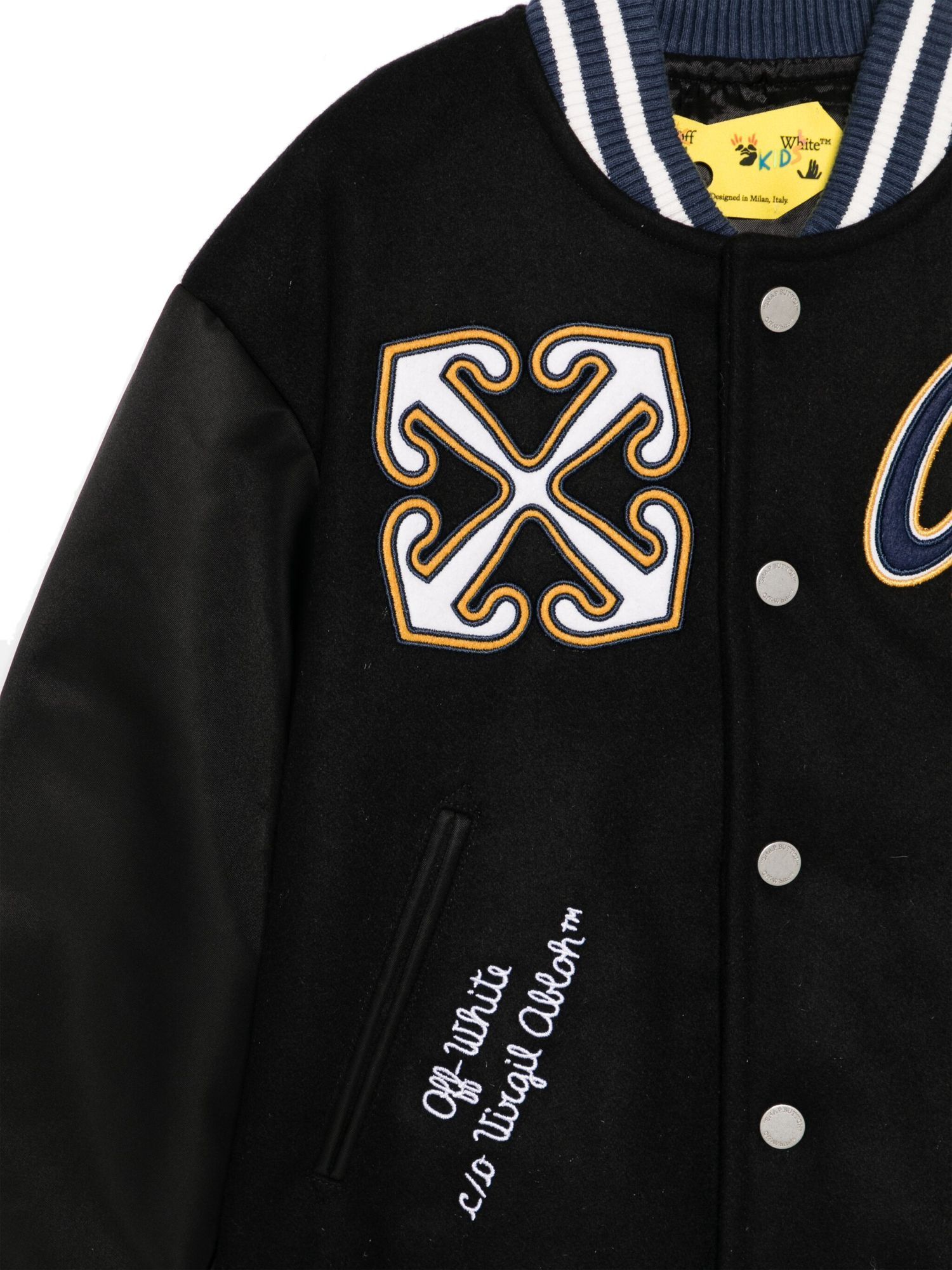 Off-white Arrow-patch Bomber Jacket In Black