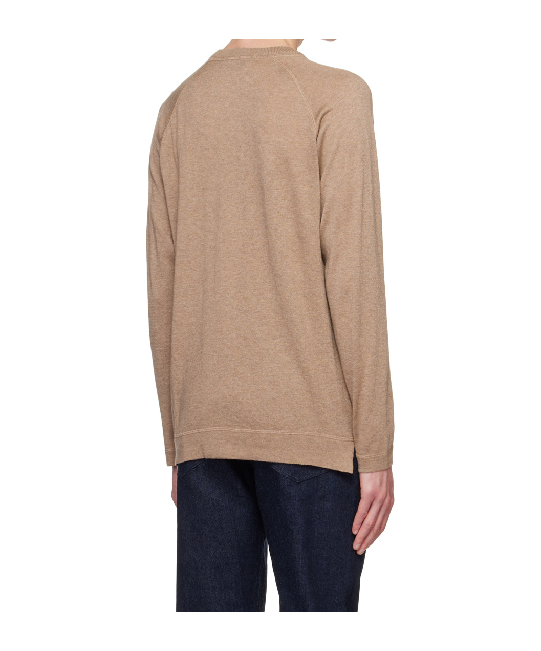 Officine Generale Sweater With Slit Side Seams In Brown