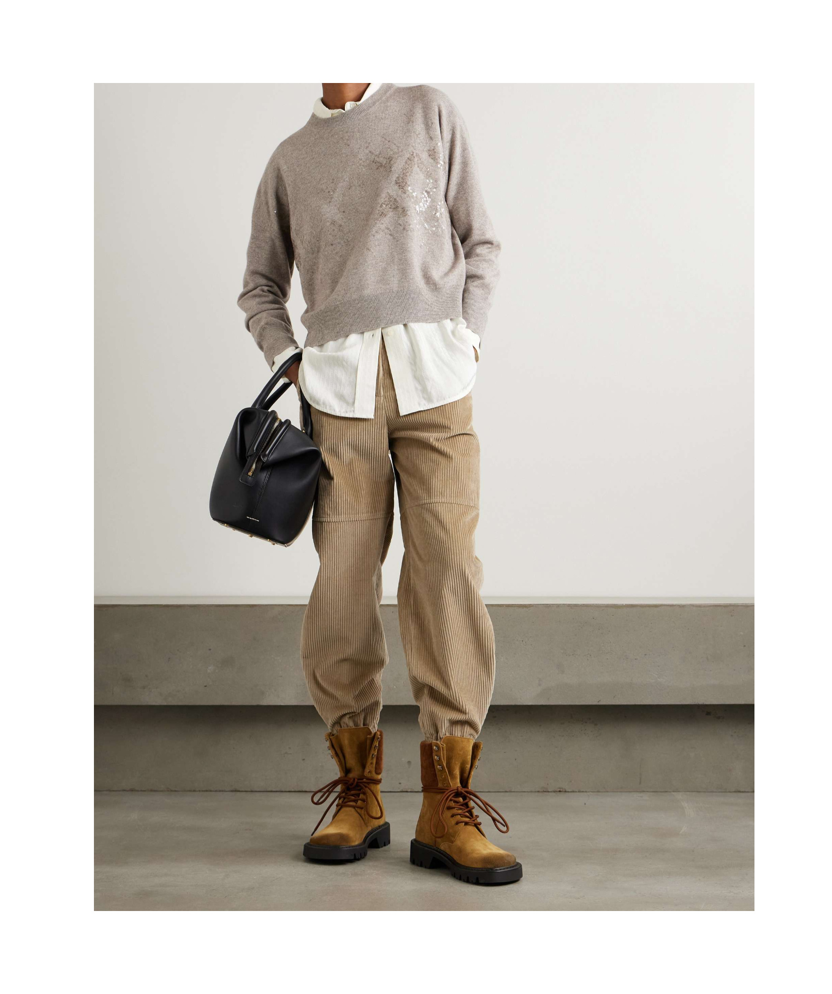 Brunello Cucinelli Sequin-embellished Knitted Jumper In Nude