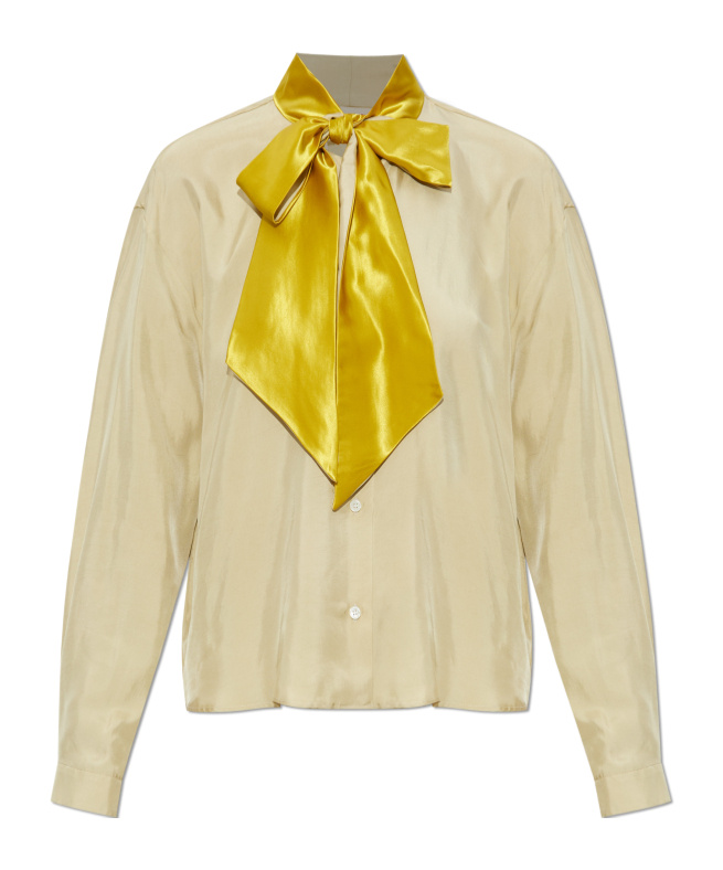 Marni Shirt With Scarf Collar In Neutral