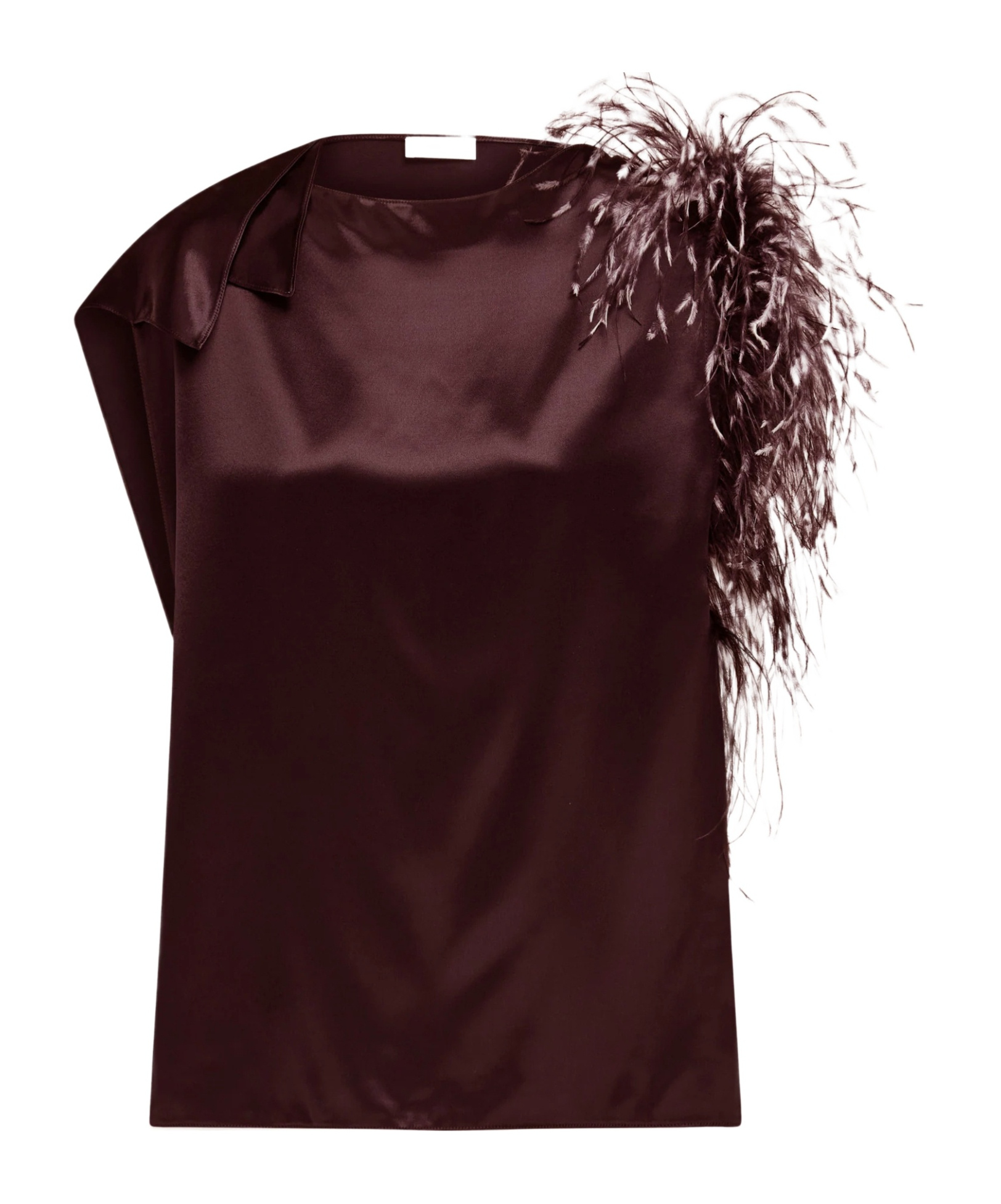FERRAGAMO ASYMMETRICAL FEATHER VEST