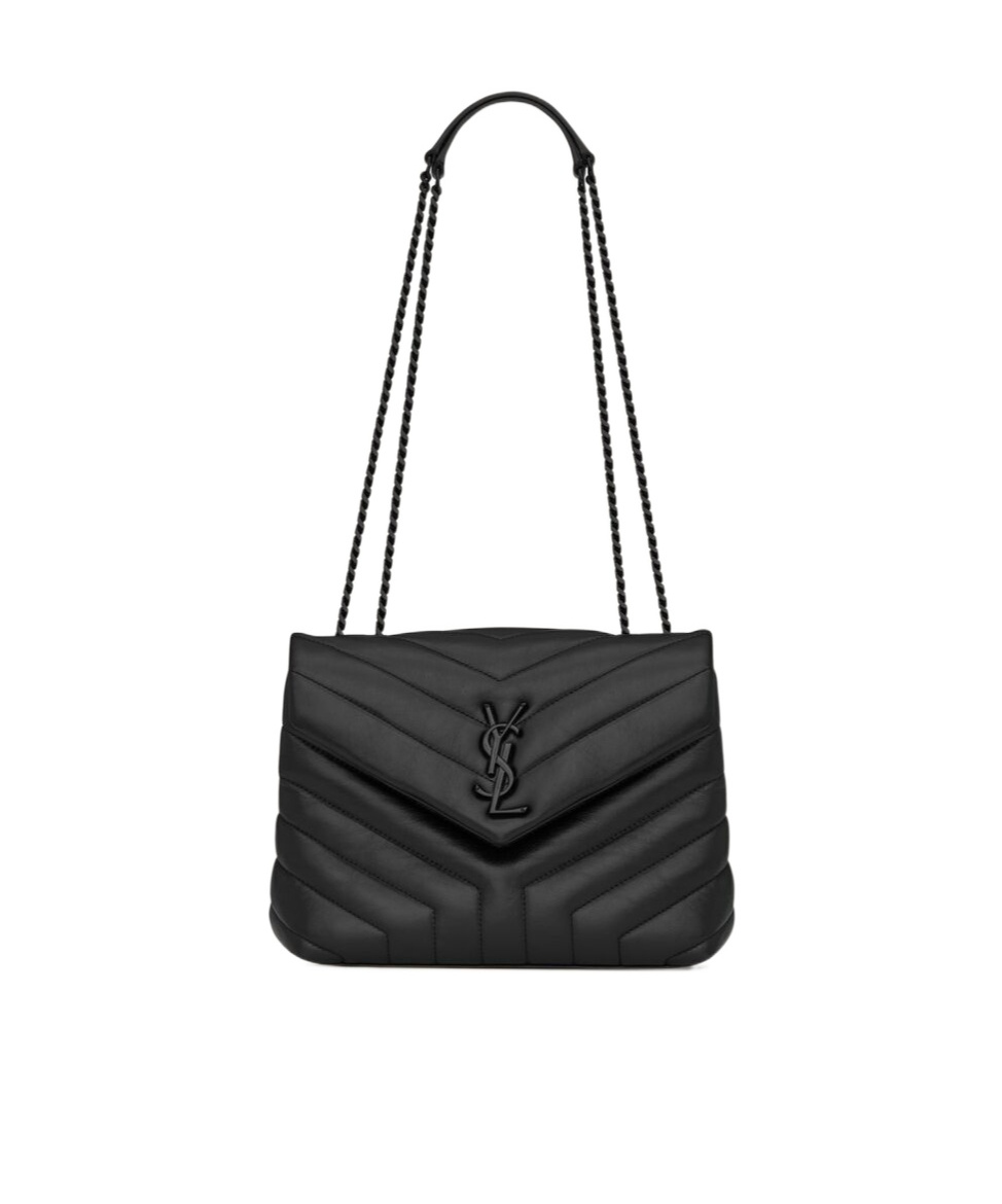 Saint Laurent Small Loulou Quilted Shoulder Bag In Black