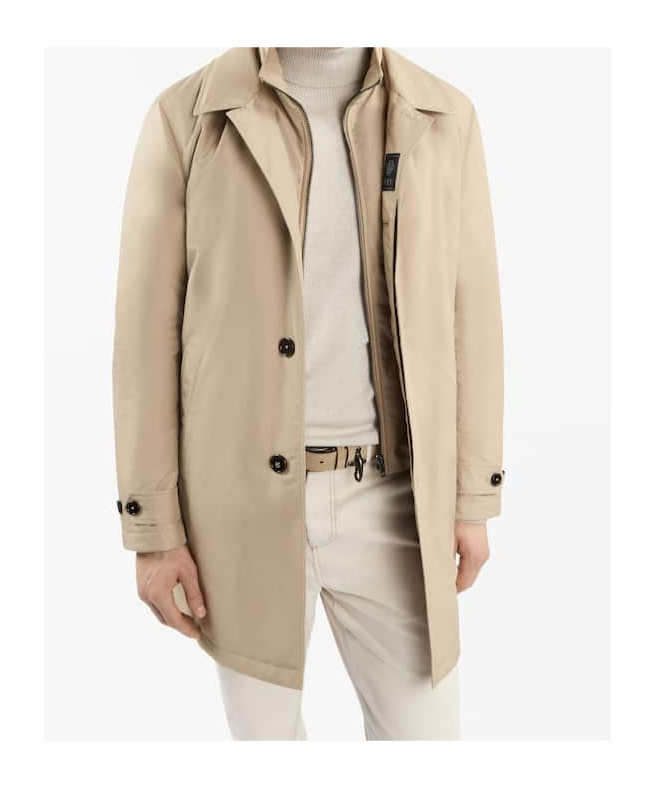 Fay Short Zipper Coat In Nude