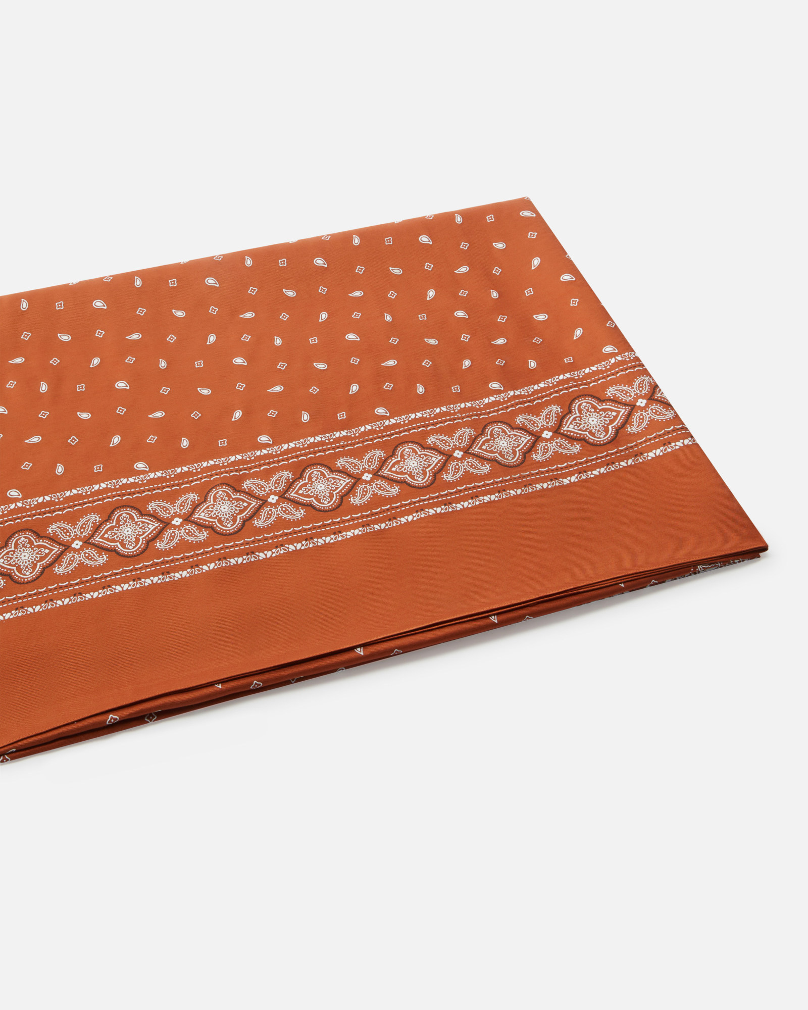 Pinko Intricate Patterned Orange And White Viscose Scarf In Brown