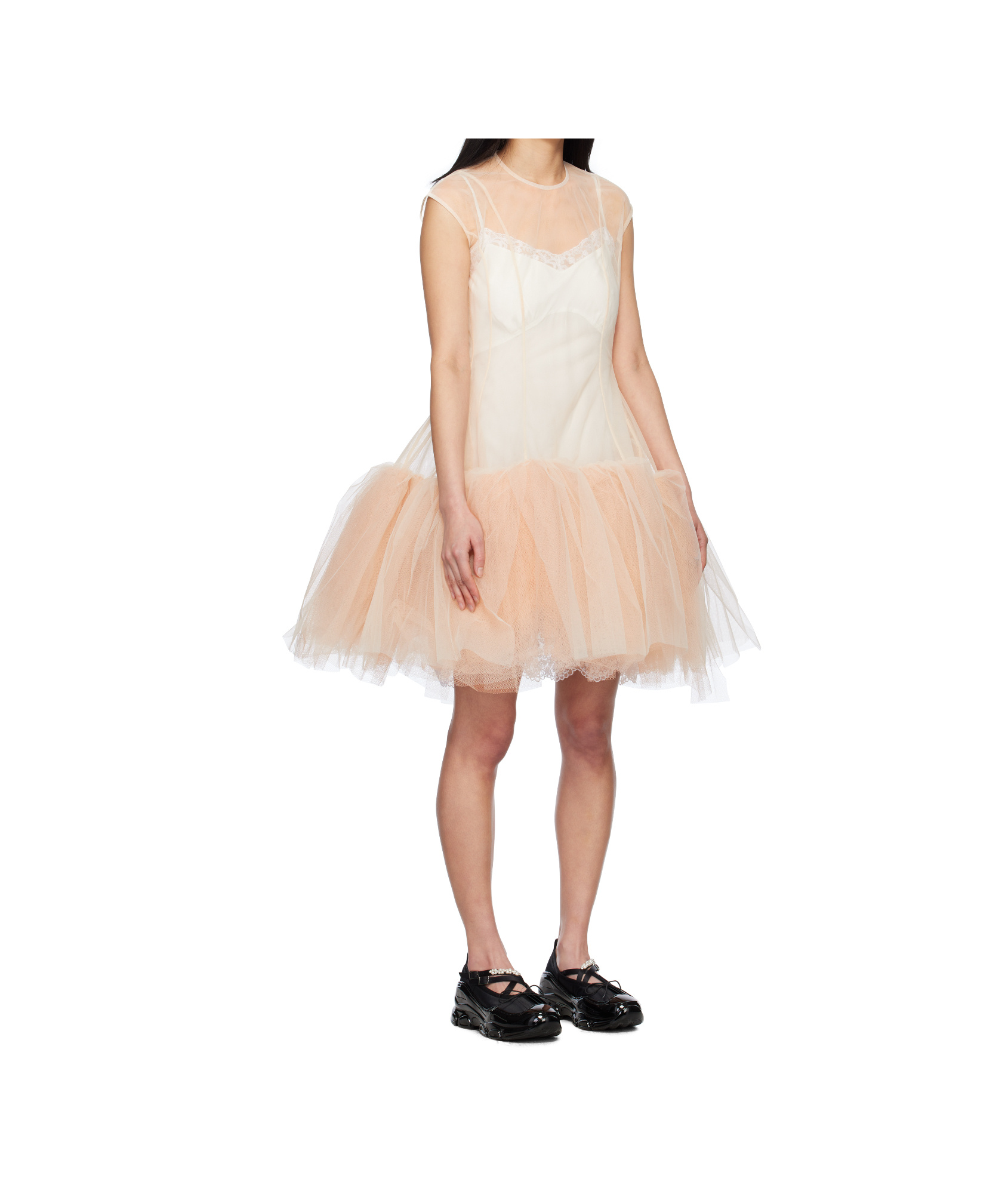 Simone Rocha Beige Sleeveless Ballet Tutu Minidress In White