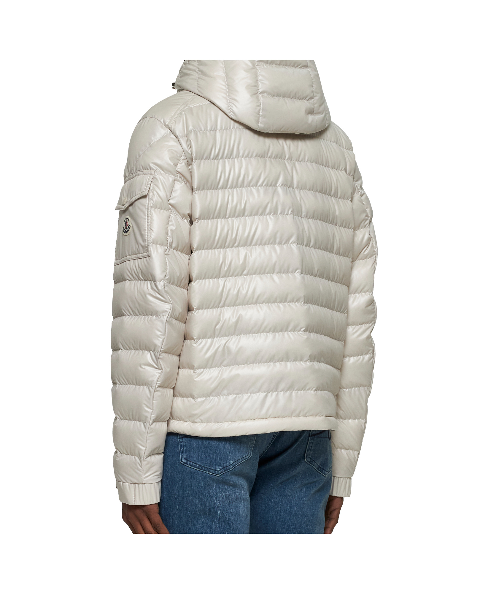 Moncler Ivory Lauros Short Hooded Down Jacket In White