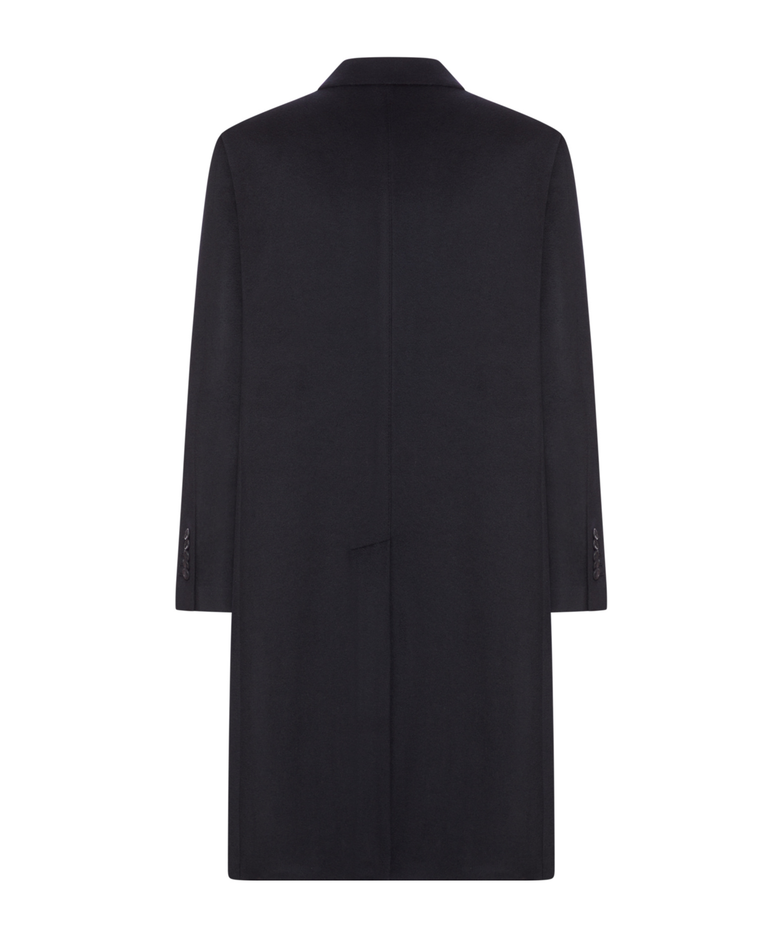 Tagliatore Navy Cashmere Double-breasted Coat With Notched Lapel In Blue