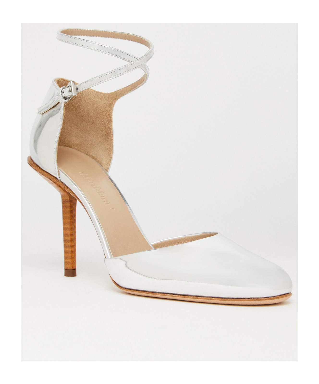 Max Mara Round Head Mary Jane High Heels In White