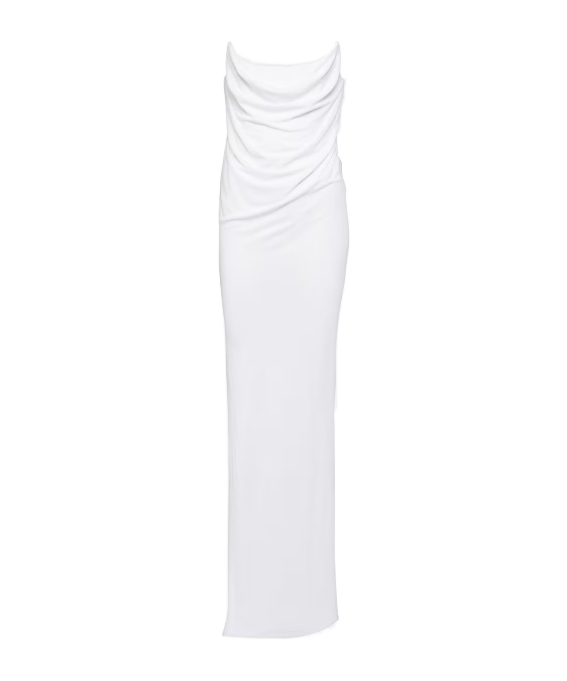 Alex Perry Draped Corset Jersey Gown In White