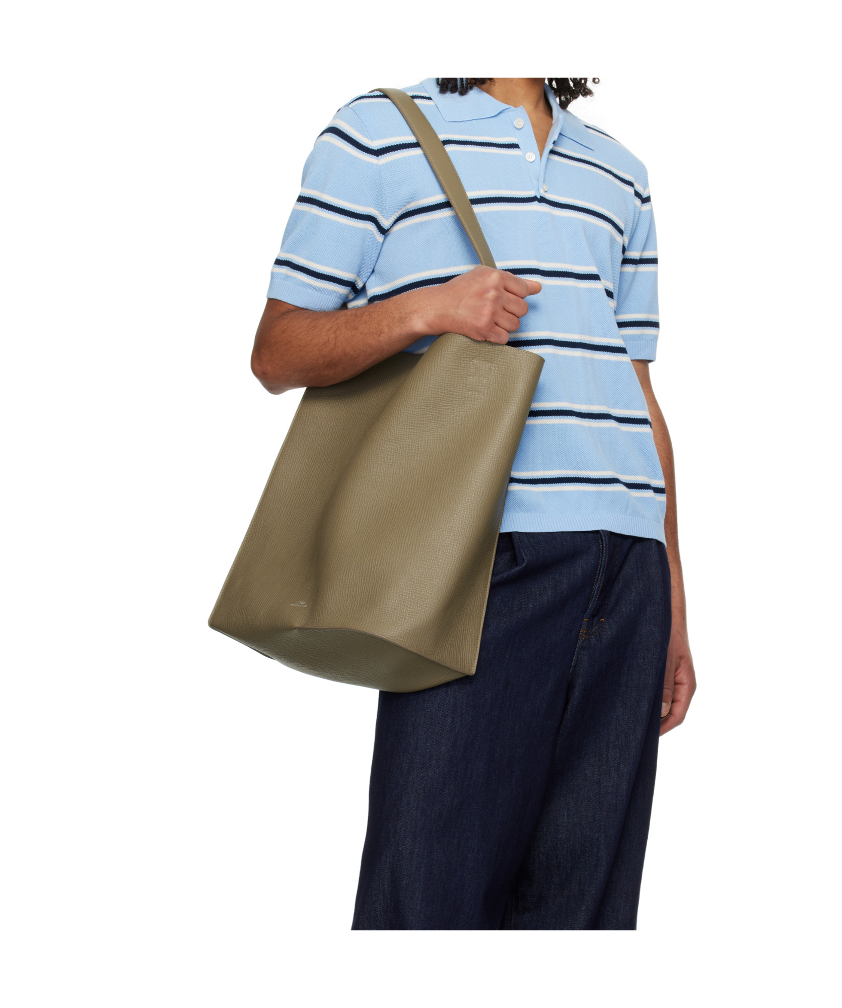 Dunst Light Blue Polo Shirt With All-over Striped Motif And Ribbed Edges