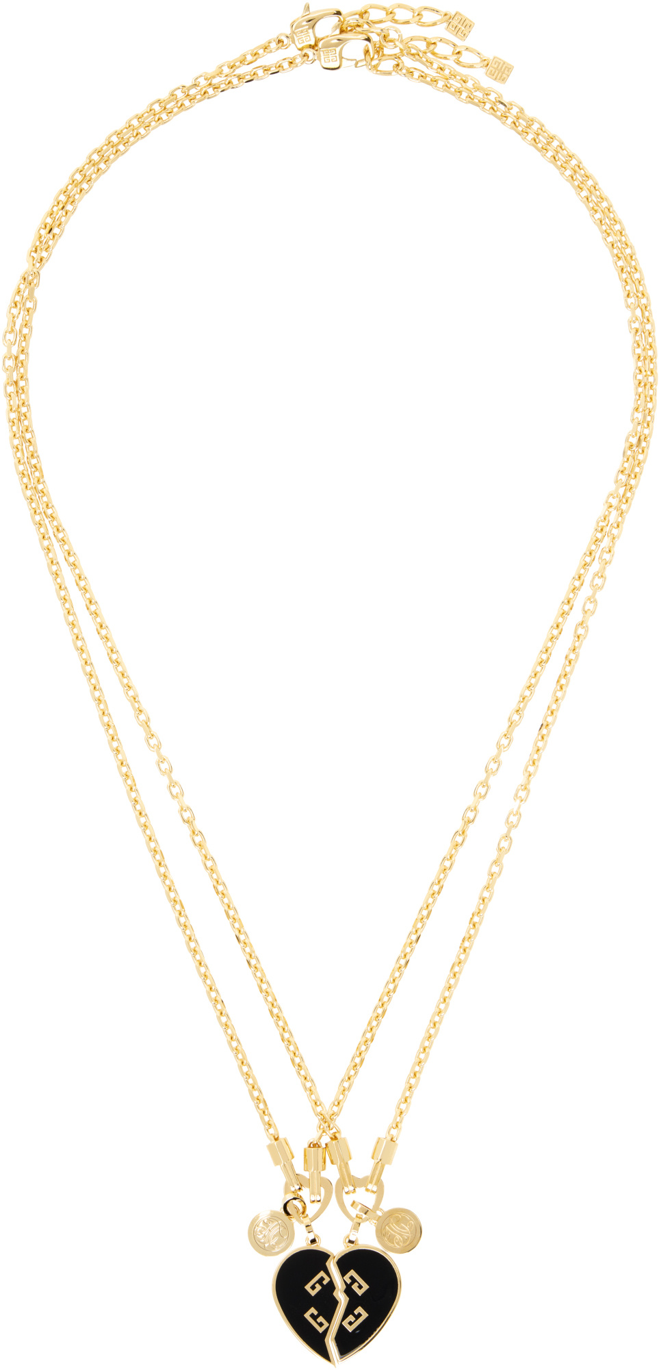 Givenchy Gold Heart Soulmate Necklace Set In Yellow