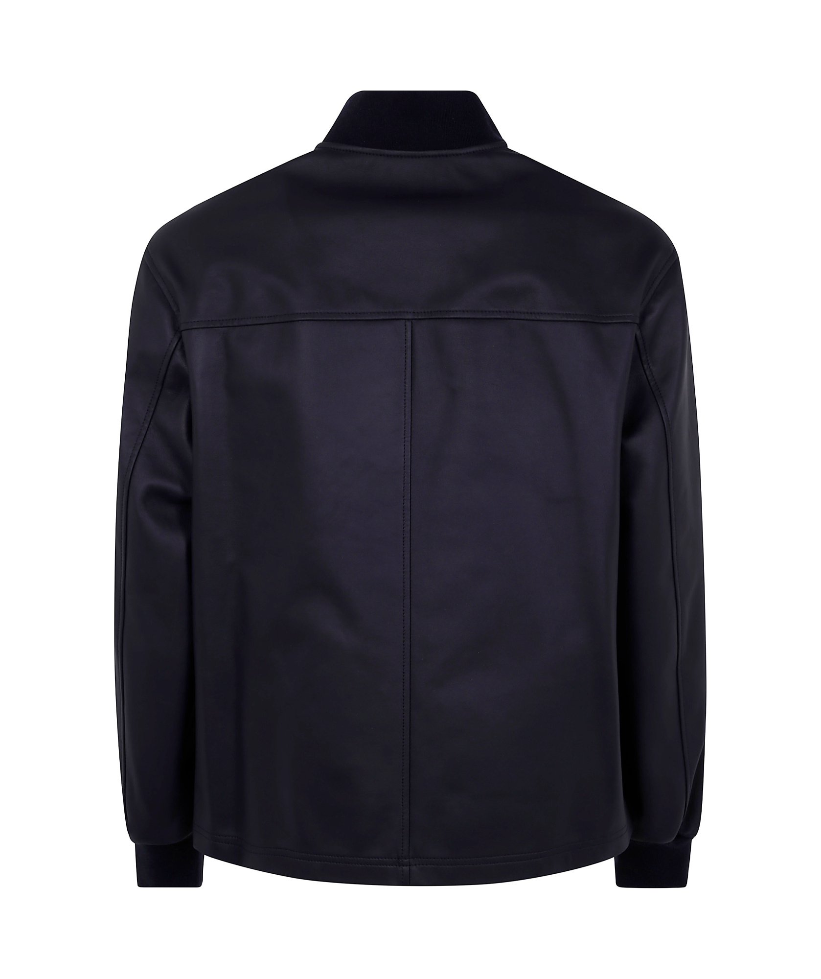 Desa 1972 Leather Patch Pocket Bomber Jacket In Black