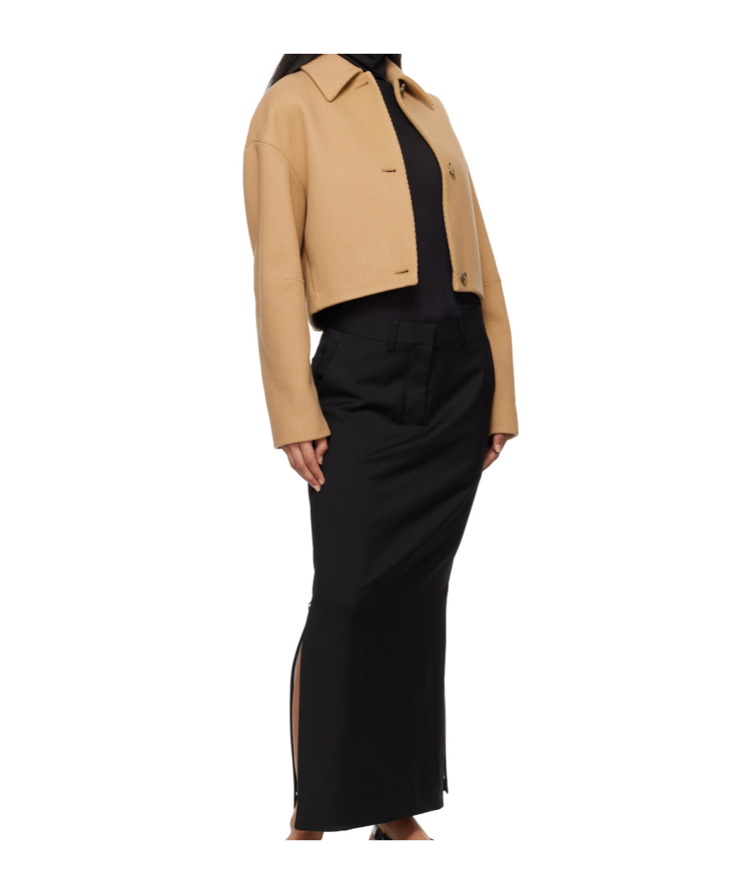 Hugo Boss Beige Herringbone Virgin Wool Jacket