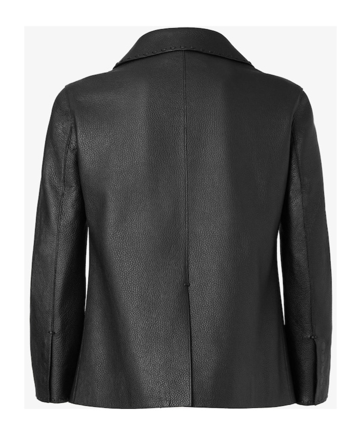 Fendi Black Deerskin Selleria Jacket In Black