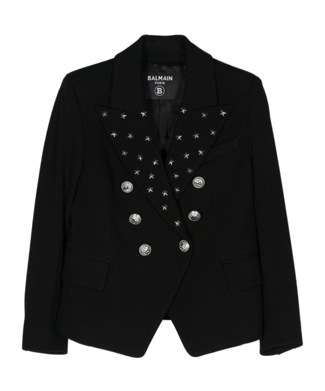 Balmain Star-embellished Blazer In Black
