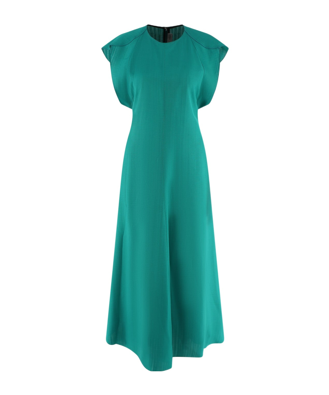 Shop Victoria Beckham Folded Cap Sleeve Midi Dress In Green