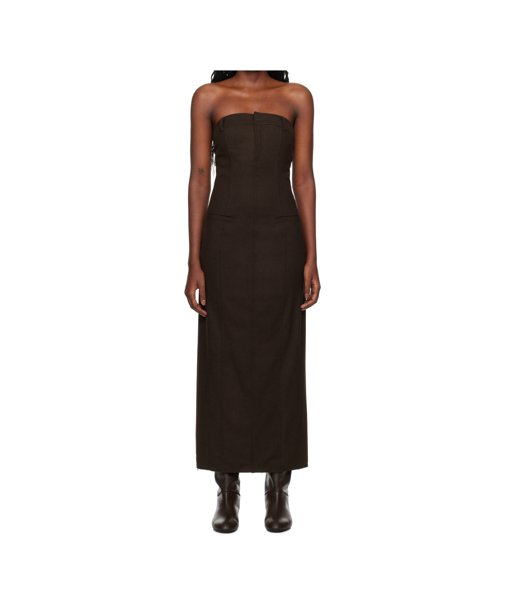 Gimaguas Broadcloth Maxi Dress In Brown