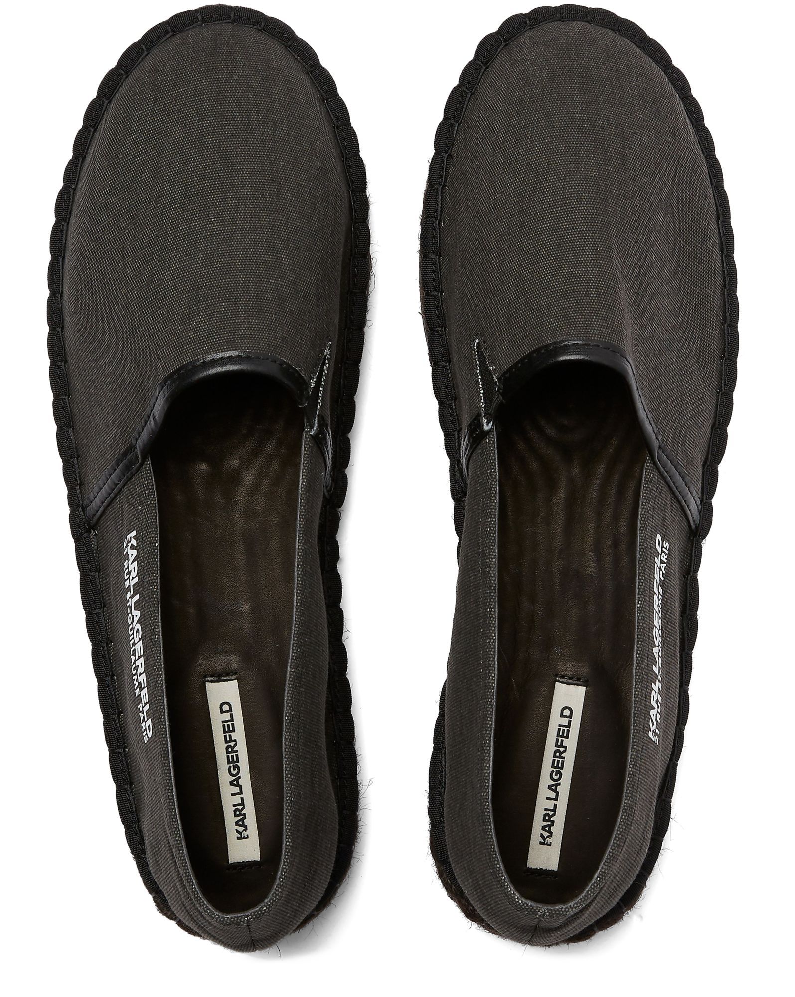 Karl Lagerfeld Rue St-guillaume Kamino Locator Shoes With Linen Soles In Black