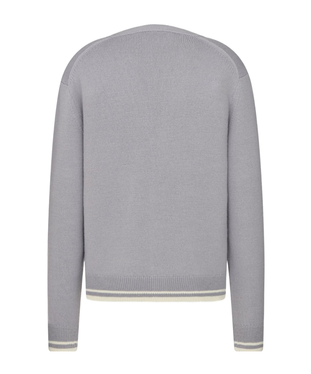 Dior Logo Details Knitted Cardigan In Gray