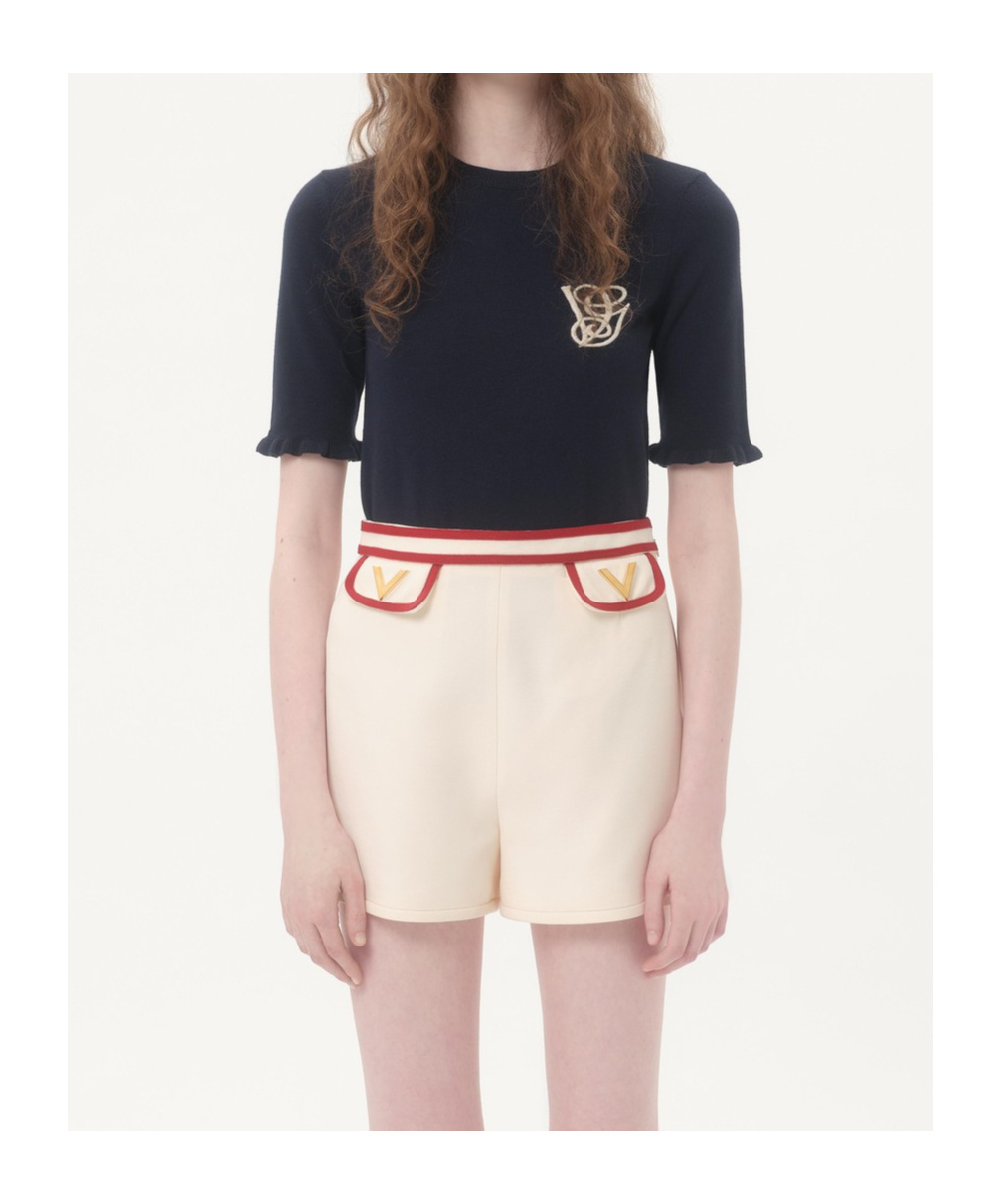 Valentino Virgin Wool Embroidered Sweater In Black