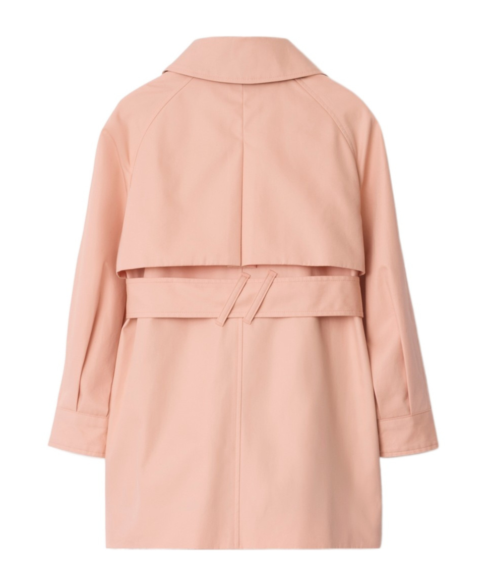 Burberry Cotton Hooded Trench Coat In Pink