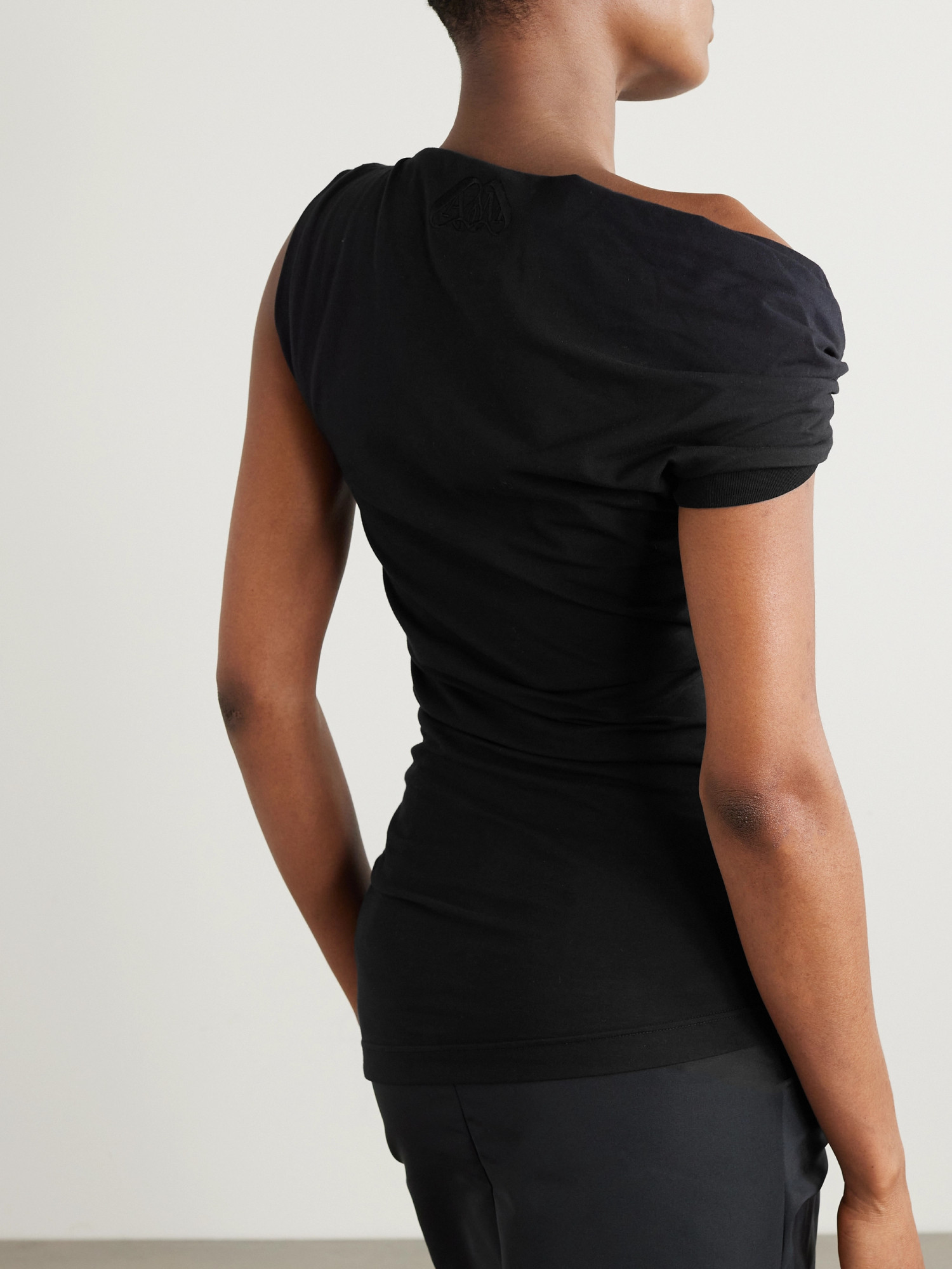 Alexander Mcqueen Mcqueen Women Asymmetrical Top In Black