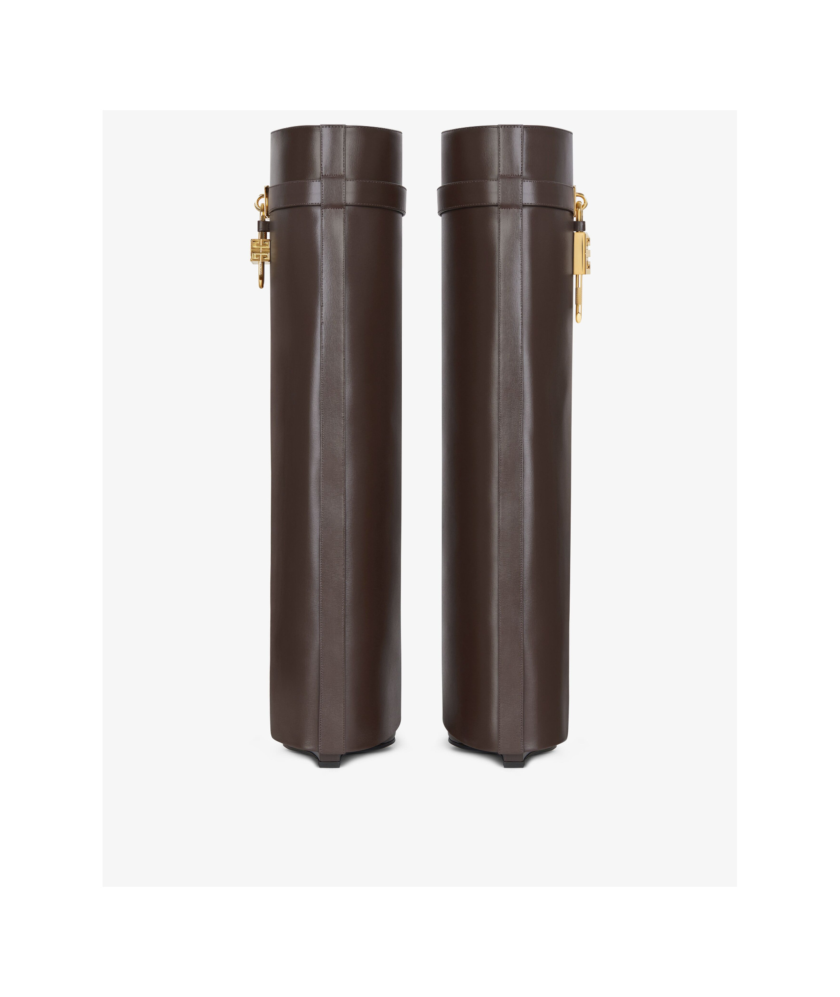 Givenchy Shark Lock Boots In Leather In Brown