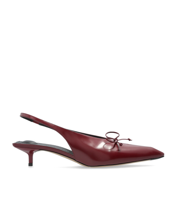Jacquemus 40mm Cubisto Slingback Bow Pumps In Red
