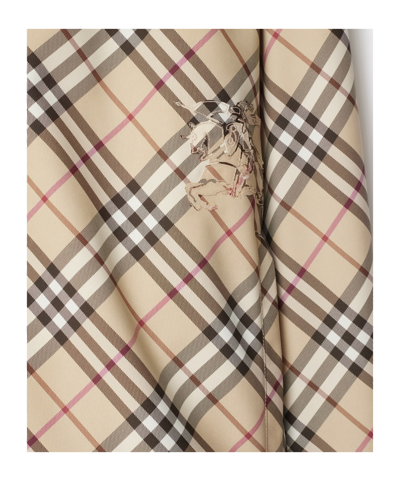 Burberry Beige Reversible Down Jacket With Hood And All-over Check Motif In Tech Fabric Man In Nude