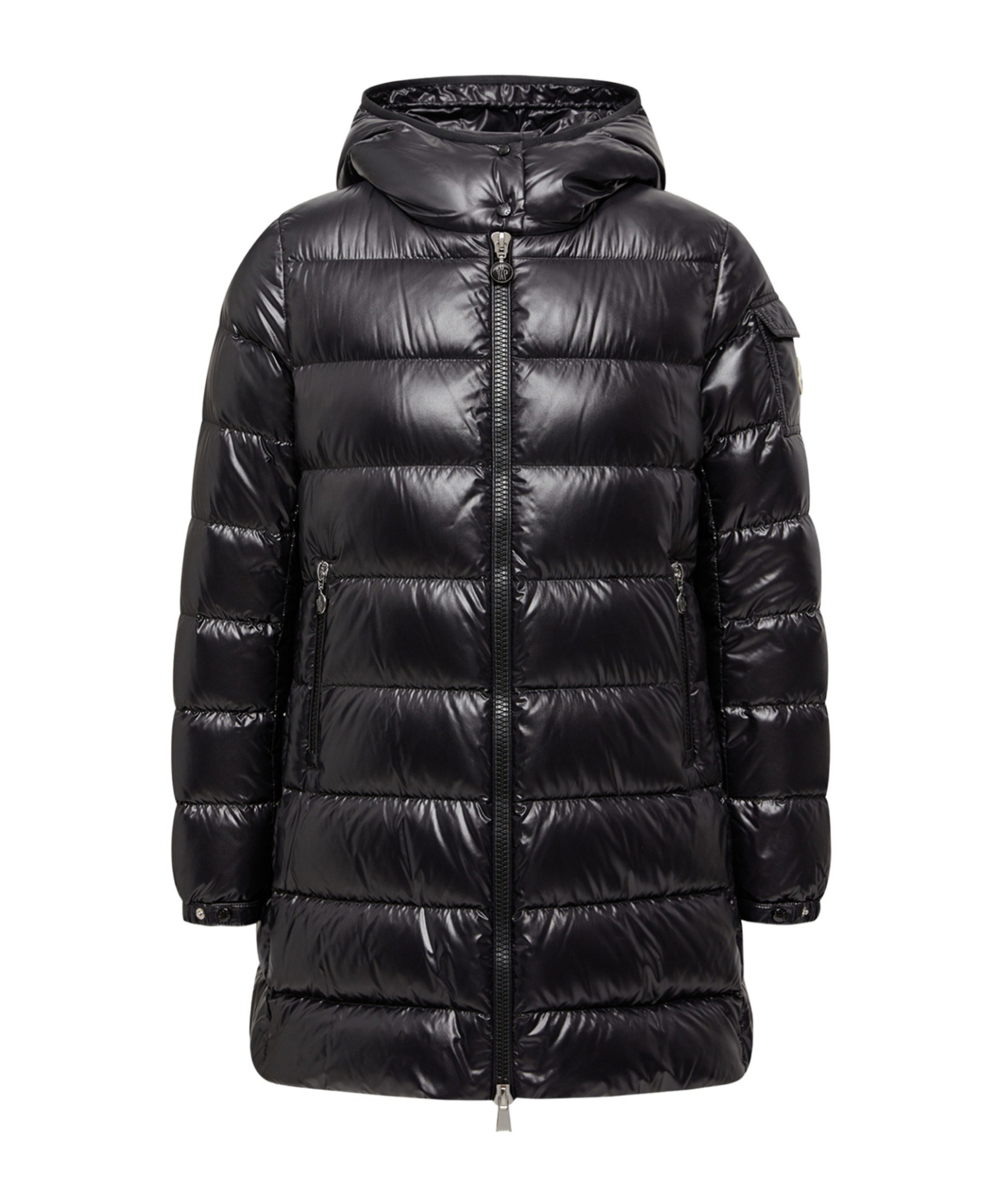 Moncler Womens Black Courcelles Hooded Shell-down Jacket