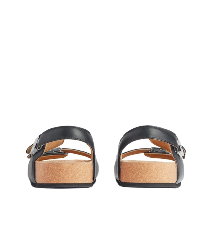 Balenciaga X Scholl Leather Sandals In Black