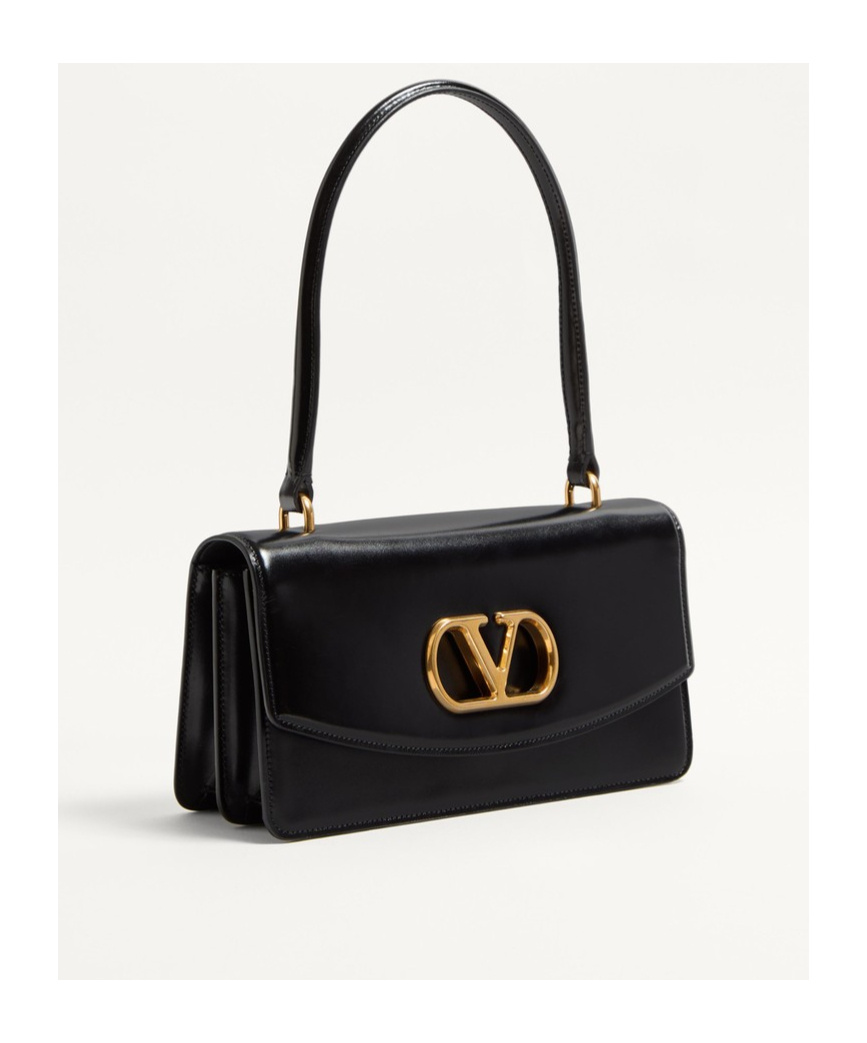VALENTINO GARAVANI VAIN BAG WITH HANDLE IN SHINY CALFSKIN