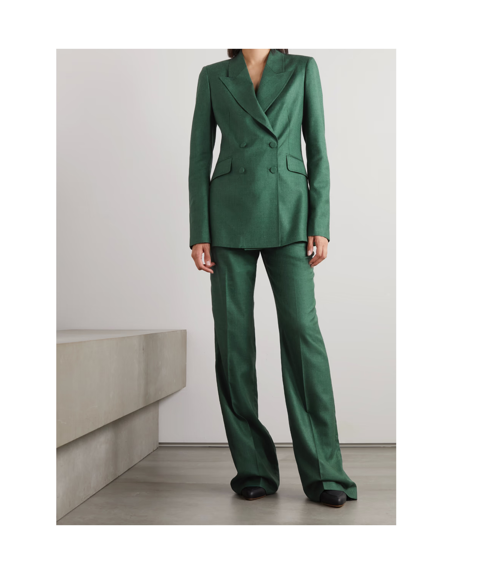 Gabriela Hearst Stephanie Double-breasted Blazer In Green