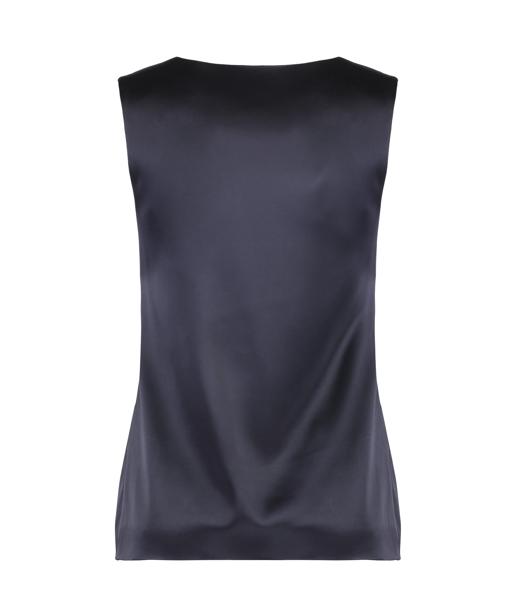 Alberta Ferretti Satin Tank Top In Black