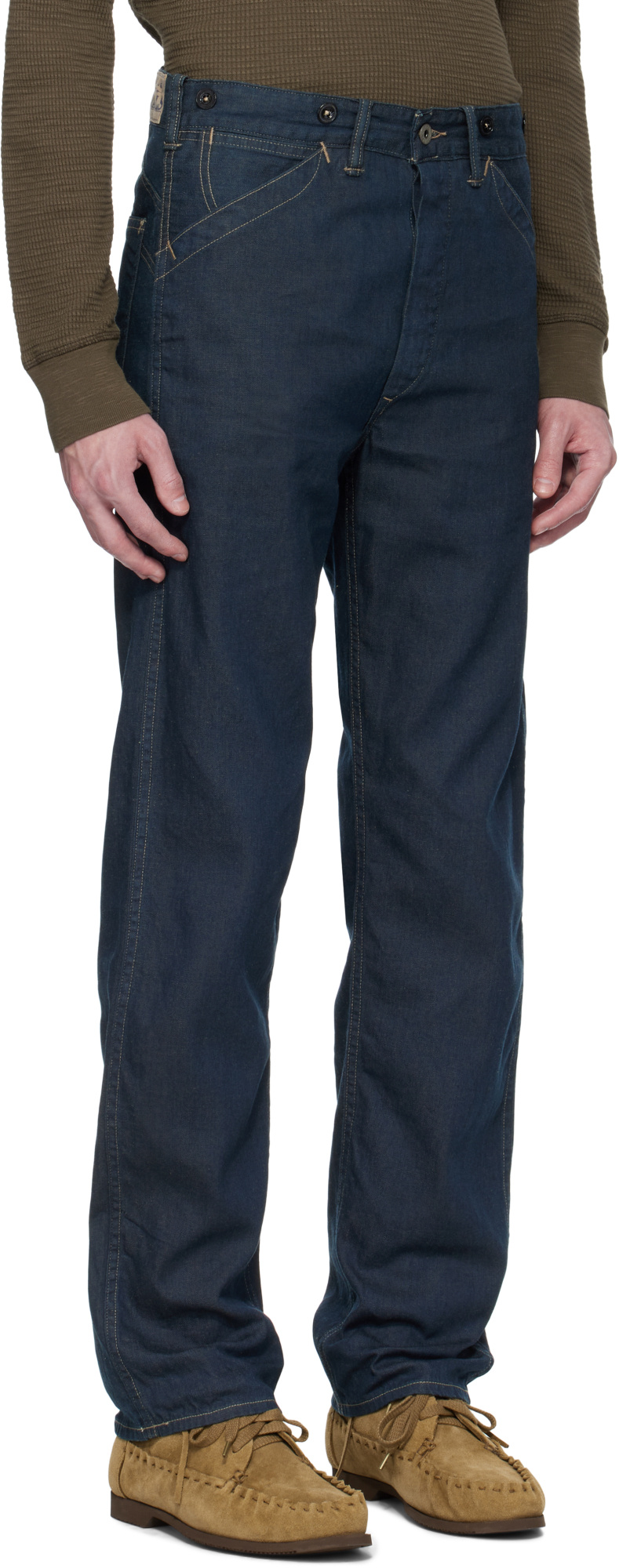 Rrl Engineer Fit Jeans In Blue
