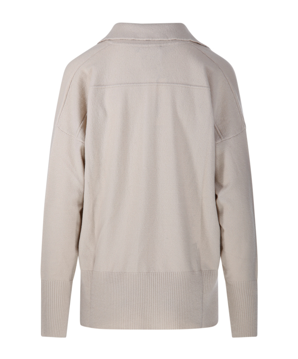 Roberto Collina Long Sleeve Ribbed Sweater In Gray