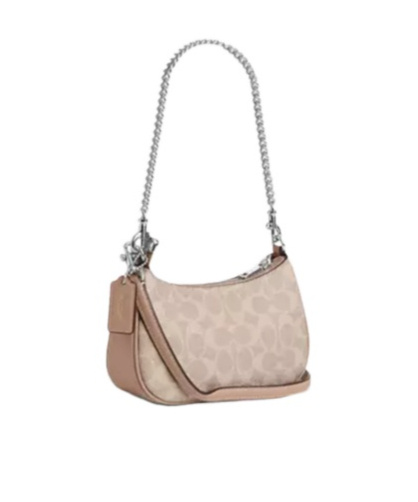 Coach Teri Shoulder Bag In Signature Canvas In Nude