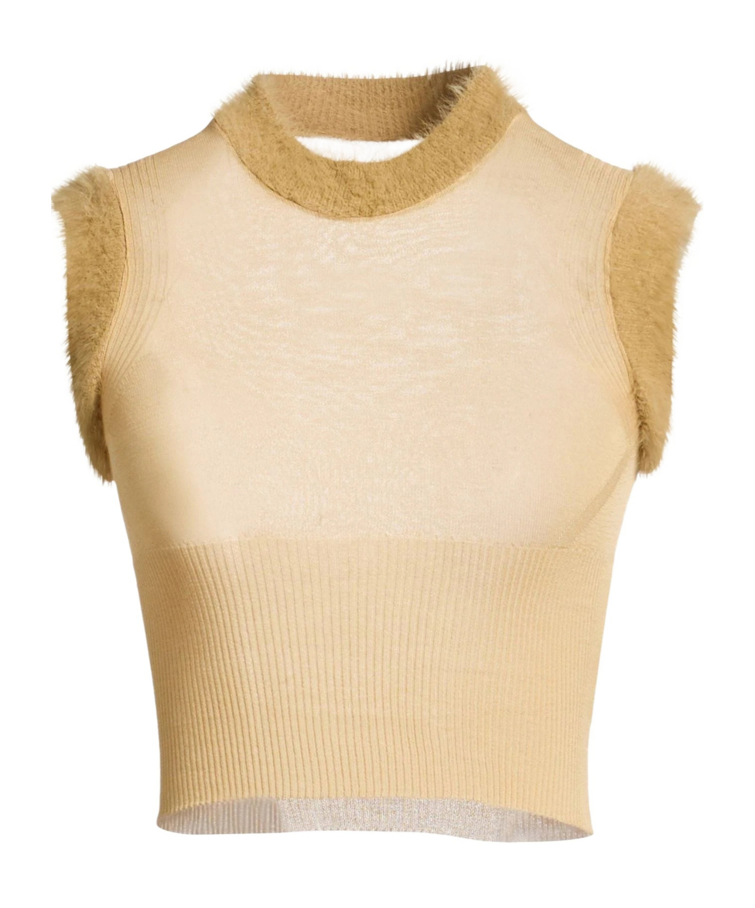Jacquemus Sleeveless Solid-colored Knit Vest In Beige